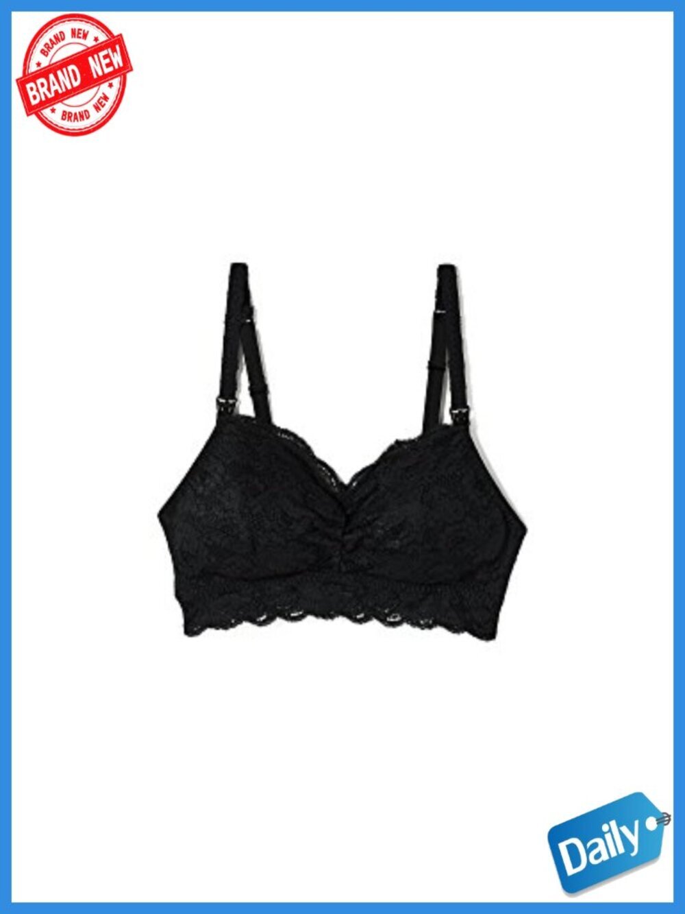 Wireless Nursing Bra with Lace, Adjustable Straps, Racerback, Full Coverage